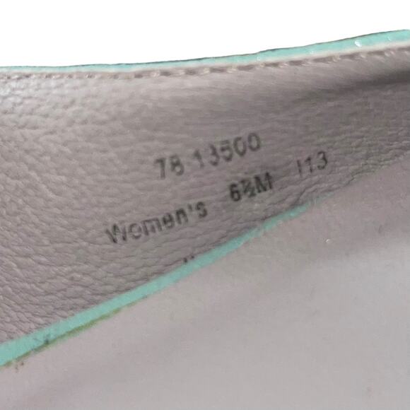 Johnston & Murphy Slingback Sandals Suede Tami Bow Aqua Shimmer - Picture 9 of 9